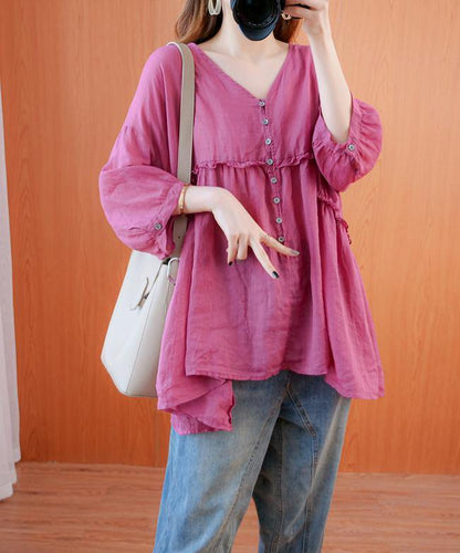 Diy V Neck Lantern Sleeve Clothes for Sleeve Rose Top