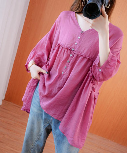Diy V Neck Lantern Sleeve Clothes for Sleeve Rose Top