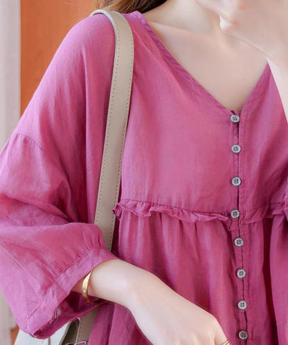 Diy V Neck Lantern Sleeve Clothes for Sleeve Rose Top