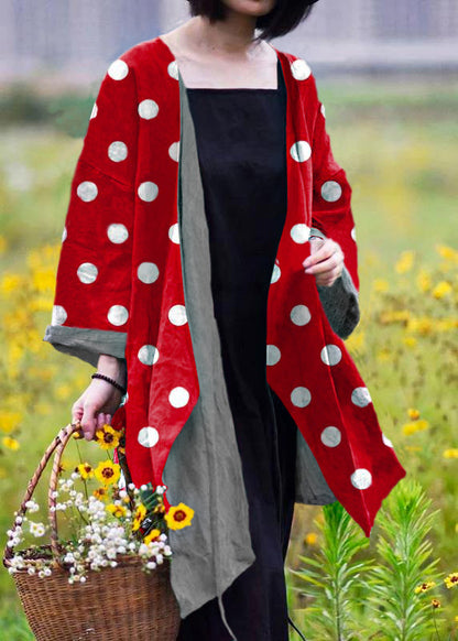 White Flowers Natural Linen Top Silhouette Pure Color Lacing Long Sleeve Coat