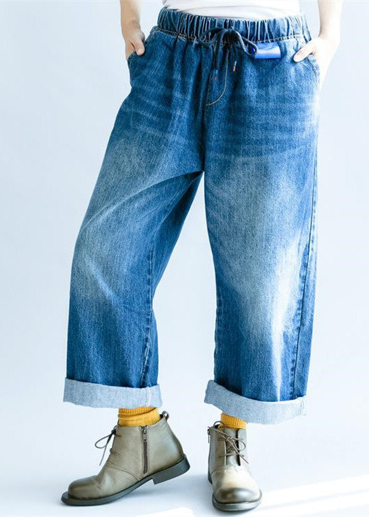 Elastic Waist Wide Leg Pants Striped Wide Leg Pants