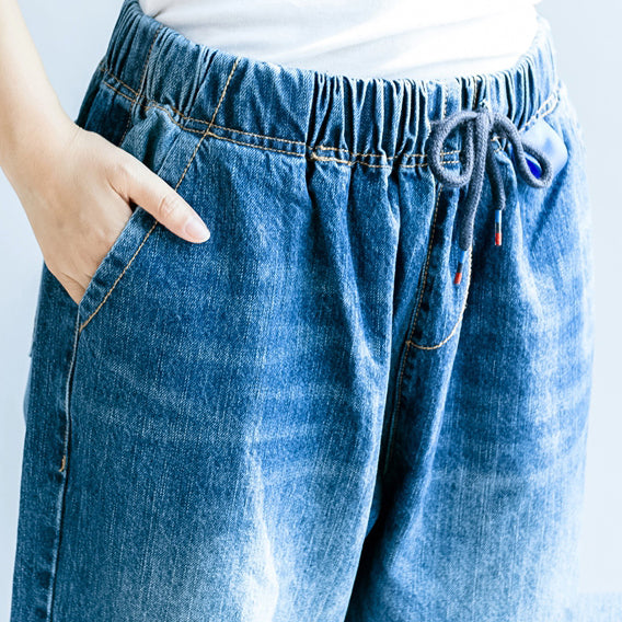 Elastic Waist Wide Leg Pants Striped Wide Leg Pants