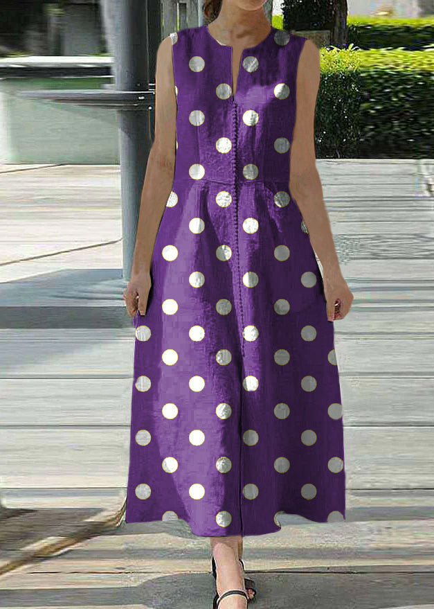 White Flowers Sleeveless V-neck Back Zipper Pocket Dress