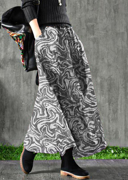 Velour Green Cashew Nuts Skirt Maxi Length