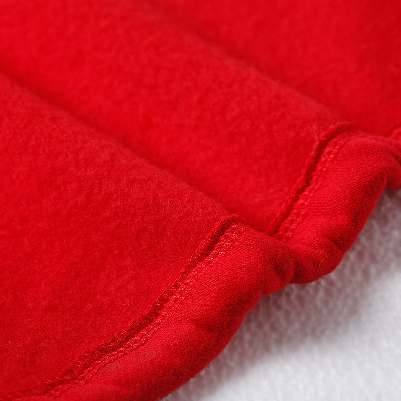 Red High Neck Cotton Hooded Blouses