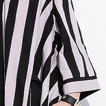 Striped Cotton Caftans Loose Fitting Tie Waist Cotton Maxi Dress Fine V Neck Cotton Caftans