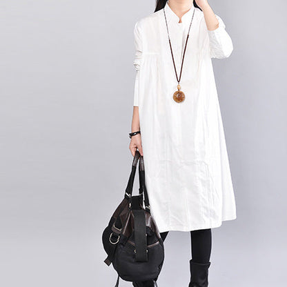 White Linen Shift Dress Holiday Dresses Fine Cinched Color Linen Cotton Dress