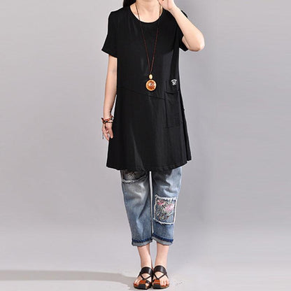 Fasion Summer T Shirtoversize Round Neck Short Sleeve Black T Shirt
