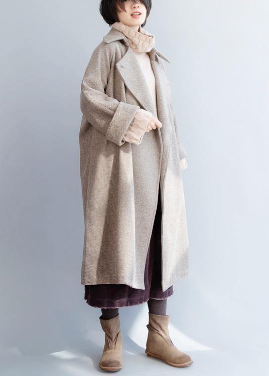 Khaki Woolen Coat Loose Fitting Flare Sleeve Jackets & Coats Winter Jackets