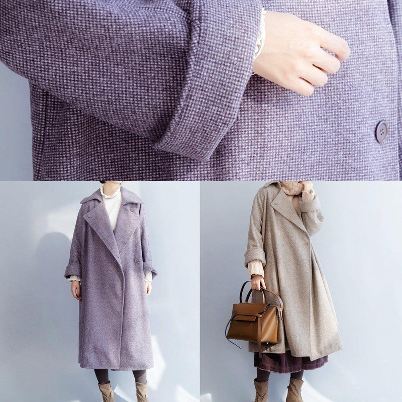 Khaki Woolen Coat Loose Fitting Flare Sleeve Jackets & Coats Winter Jackets