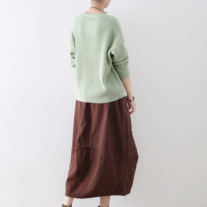 Light Green Winter Sweaters Warm Knit Tops Pullover Sweater Blouses