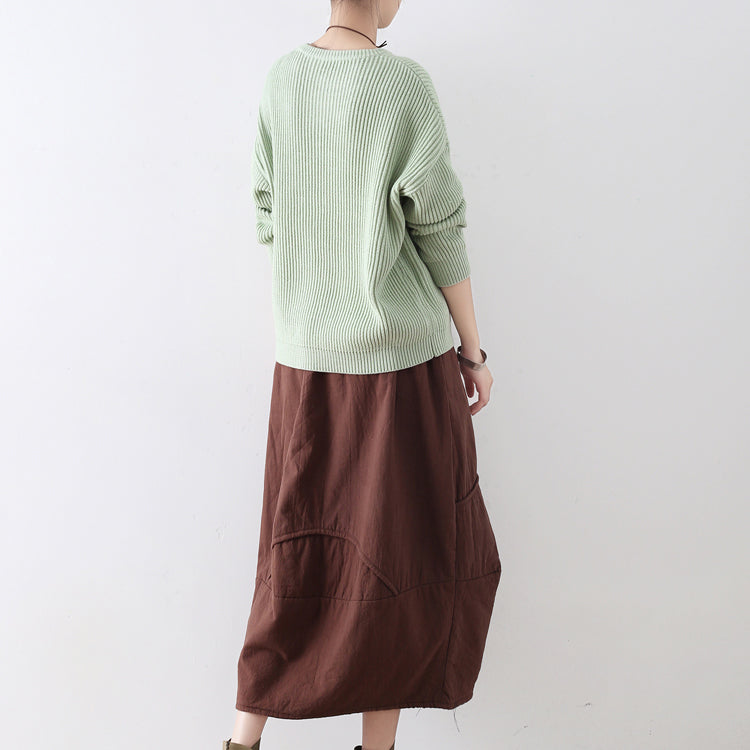 Light Green Winter Sweaters Warm Knit Tops Pullover Sweater Blouses
