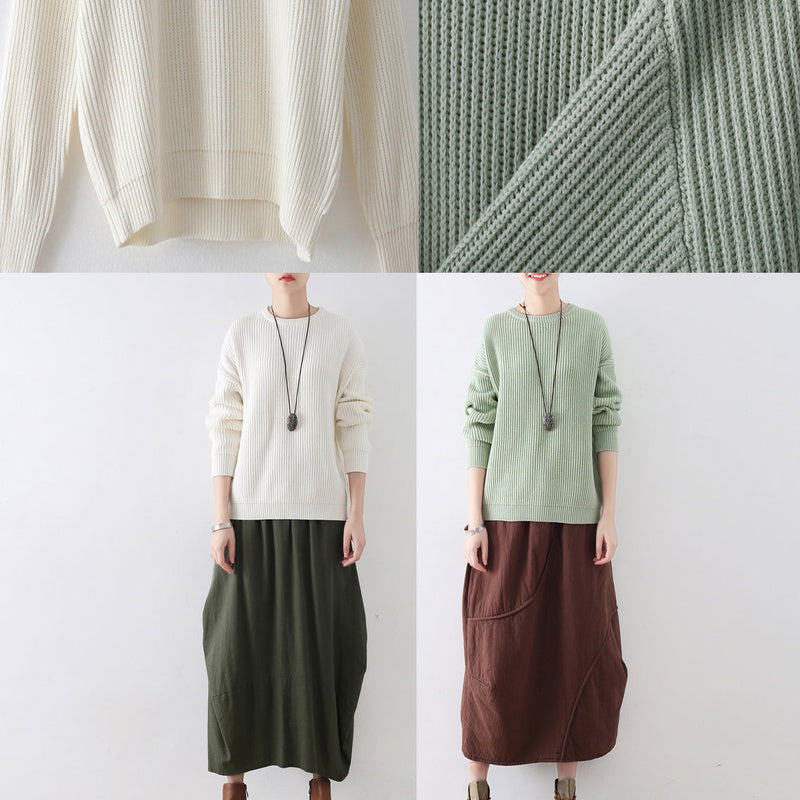 Light Green Winter Sweaters Warm Knit Tops Pullover Sweater Blouses