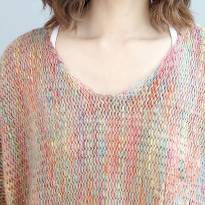 Light Pink Multi Sweater Dresses Woolen Warm Knitted Dresses