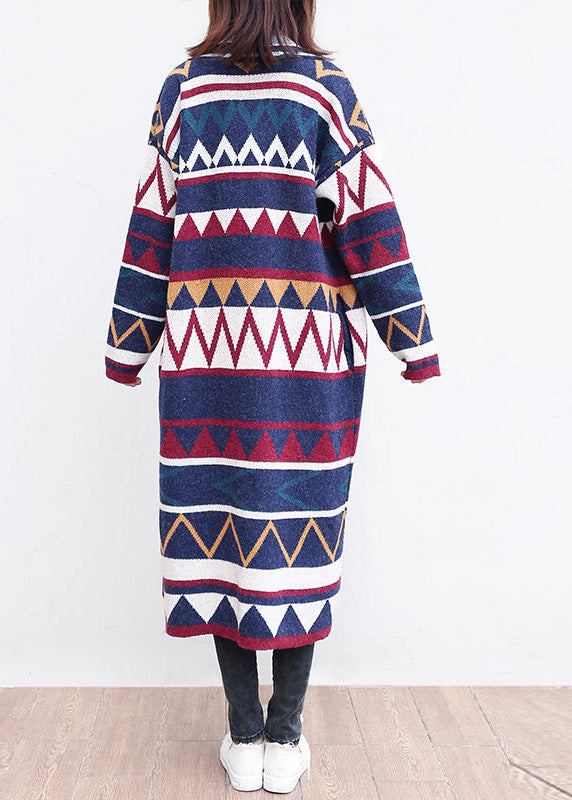 Multi Color Cotton Knit Cardigans Loose Long Sleeve Fit Sweater Coats