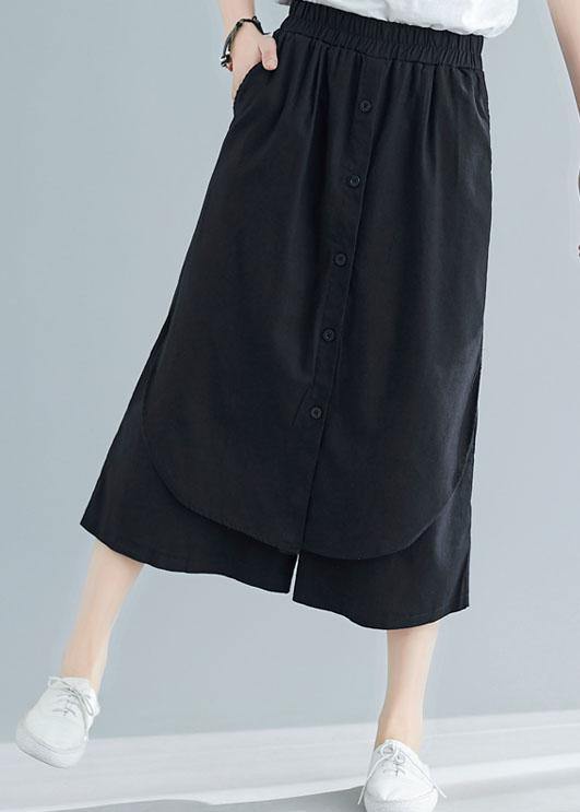 New Black Cotton Pants Skirts Elastic Waist Pants Skirts