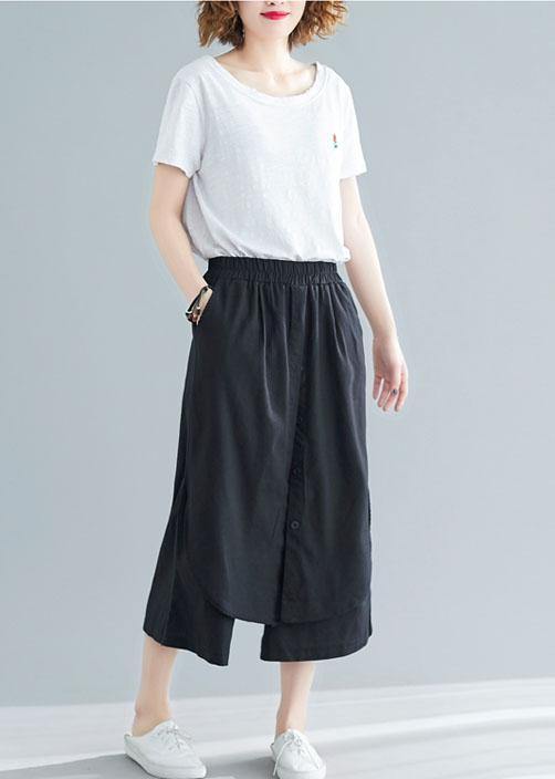 New Black Cotton Pants Skirts Elastic Waist Pants Skirts