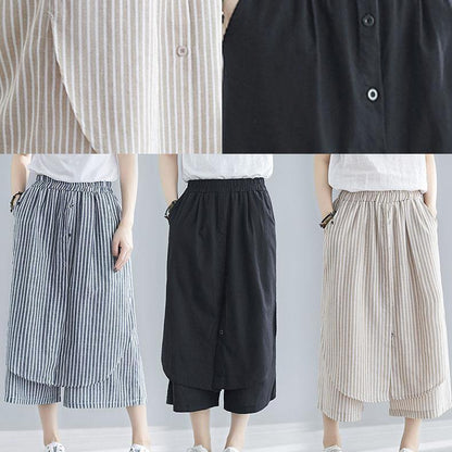 New Black Cotton Pants Skirts Elastic Waist Pants Skirts