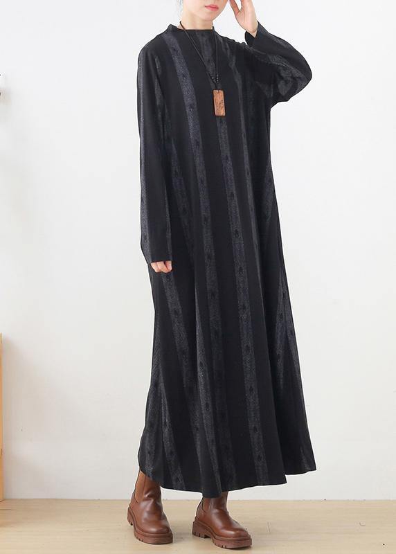 New Base Dress Black Prints Style Long Dresses
