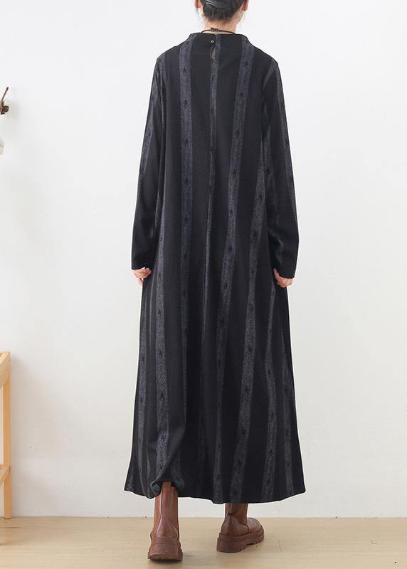 New Base Dress Black Prints Style Long Dresses