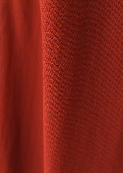 New Red Cotton Wide Leg Pants Elastic Waist Pants