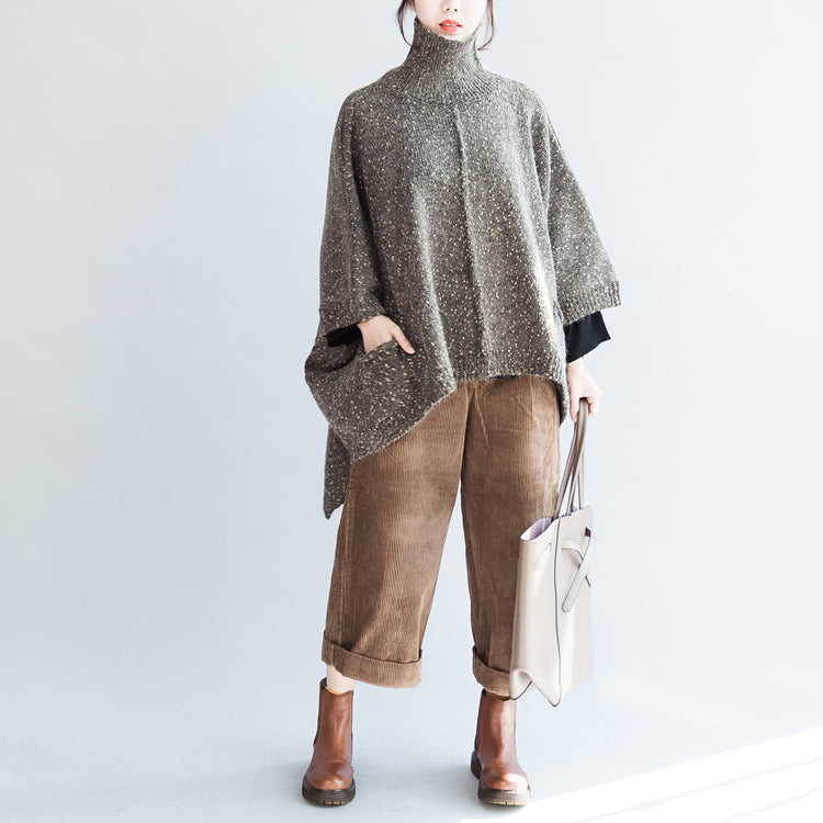 New Unique Cotton Pullover Sweaters High Neck Knit Tops