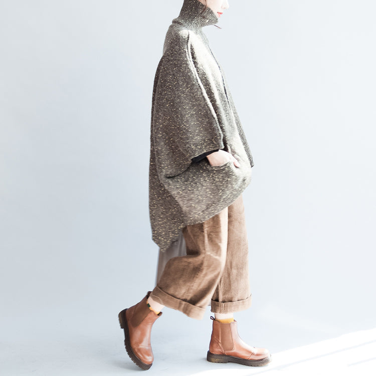 New Unique Cotton Pullover Sweaters High Neck Knit Tops