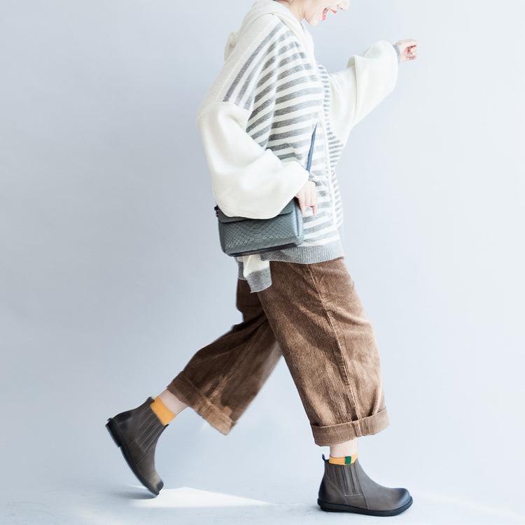 New Winter Striped Patchwork Woolen Sweater Hooded Long Sleeve Knit Tops