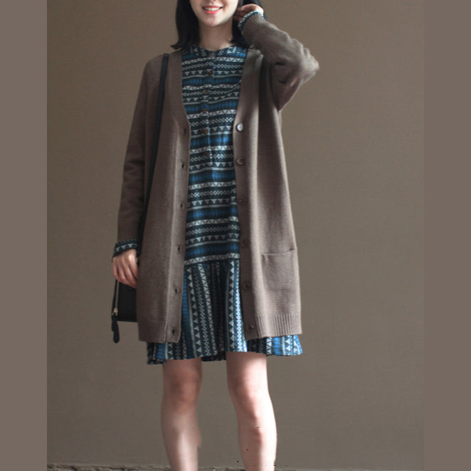 Nude Rabbit Wool Blended Sweater Coats Long Sleeve Knit Cardigans