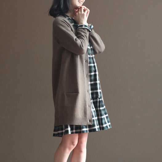 Nude Rabbit Wool Blended Sweater Coats Long Sleeve Knit Cardigans