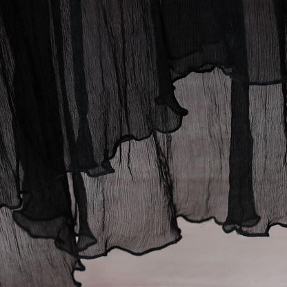 Original Designed Black Summer Dress V Neck Long Sleeve Length Dress Baggy Dresses Summer Dress