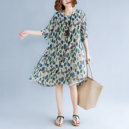 Original Designed Print Holiday Dress O Neck Short Sleeve Bridesmaid Dress Baggy Dresses Maxi Dresses