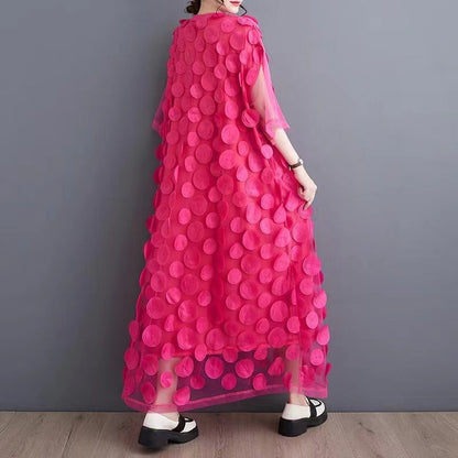 Black Tulle Party Dresses O-neck Asymmetrical Half Sleeve