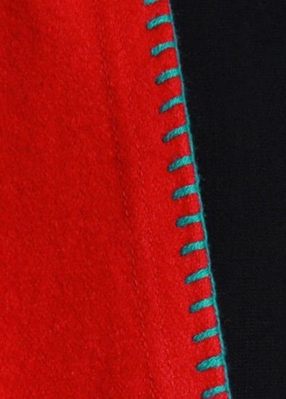 Red Clothing Sweaters Pockets Side Open Coats