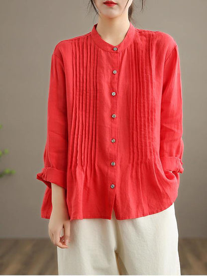 Organic White-bird Linen Shirt Tunics Women Ramie Blouse
