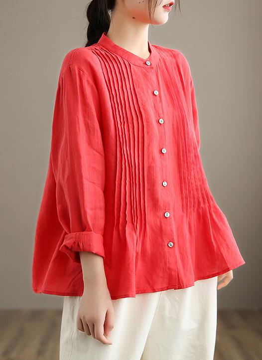 Organic White-bird Linen Shirt Tunics Women Ramie Blouse