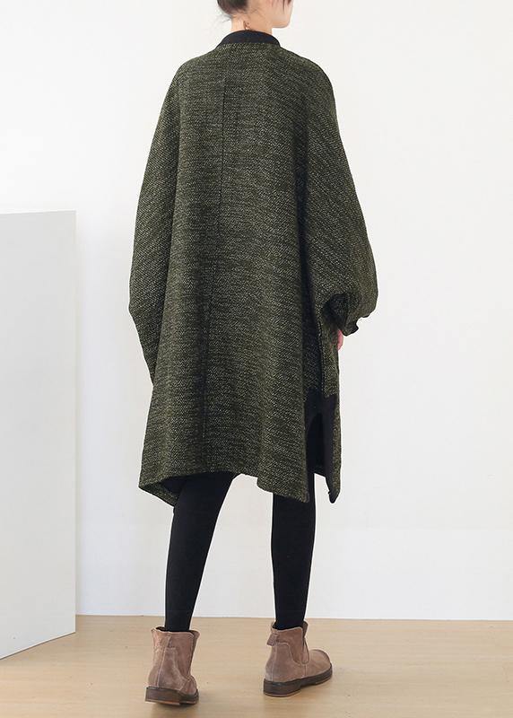Spring Army Green Knit Cardigans Spring O Neck Knitted Coat