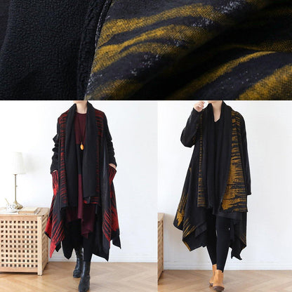 Spring Coat Yellow Print Asymmetric Coats
