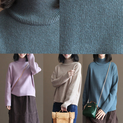 Stylish Gray Blue Winter Sweater Fall Pullover Fine Thick Warm Winter Pullover