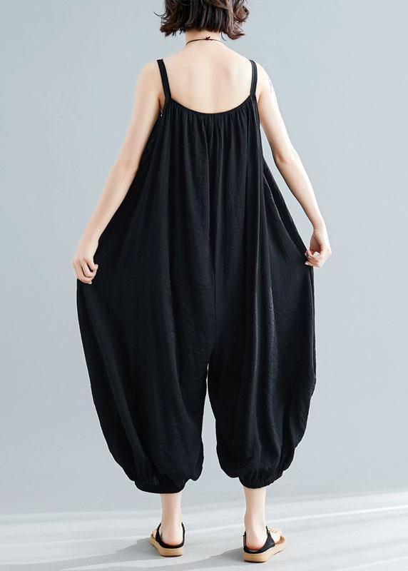 Summer New Cotton Jumpsuit Pants High Waist Carpenter Crop Pants