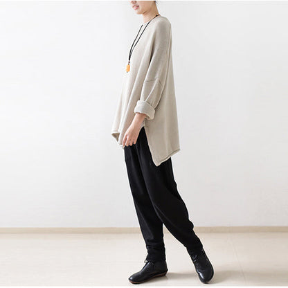 Thick Warm Winter Pants Black Carrot Pants Harem Pants Elastic Waist