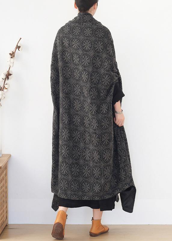 Jackets & Coats Cloak Coatgrayv Neck Woolen Outwear