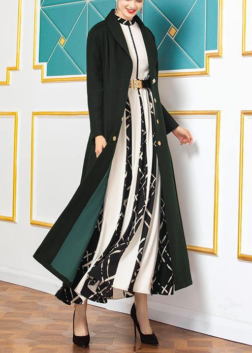 Fine Loose Fitting Long Coat Coat Aymy Green Wild Woolen Coats