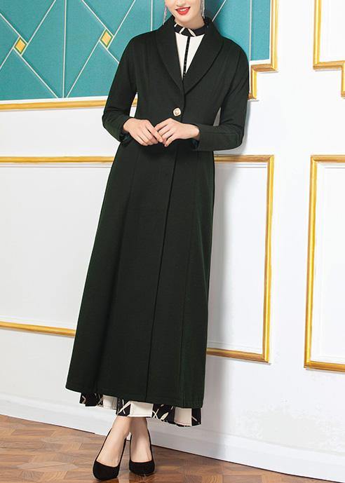 Fine Loose Fitting Long Coat Coat Aymy Green Wild Woolen Coats