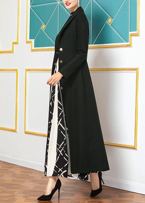 Fine Loose Fitting Long Coat Coat Aymy Green Wild Woolen Coats