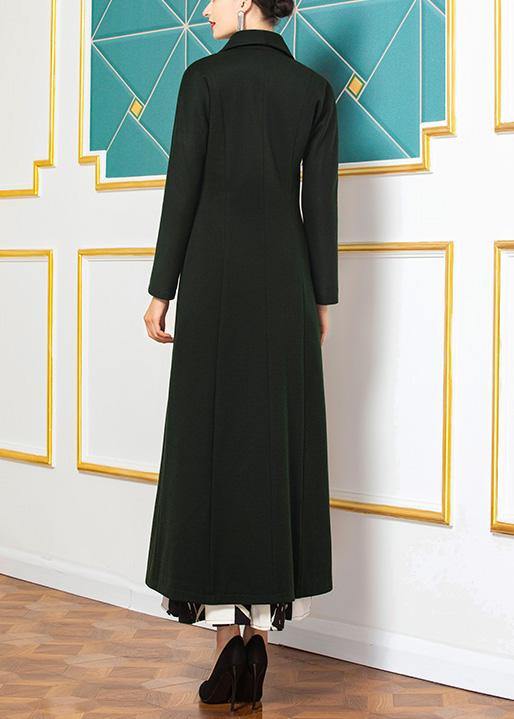 Fine Loose Fitting Long Coat Coat Aymy Green Wild Woolen Coats