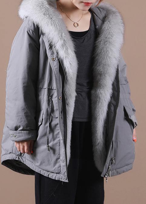 Loose Fitting Warm Winter Coat Hooded Drawstring Parkas