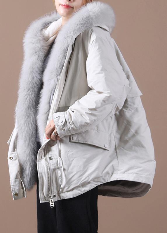 Loose Fitting Warm Winter Coat Hooded Drawstring Parkas