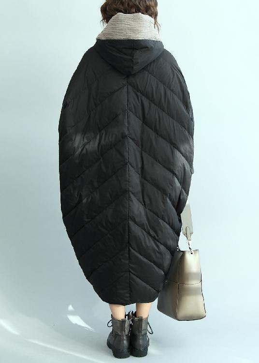 Black Down Coat Winter Oversize Hooded Parka Winter New Outwear