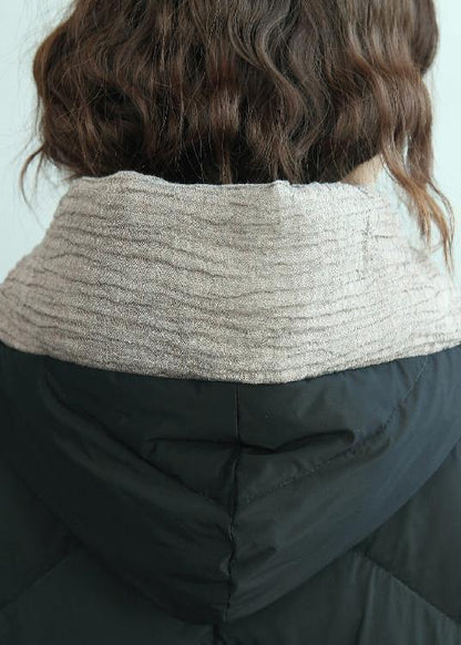 Black Down Coat Winter Oversize Hooded Parka Winter New Outwear